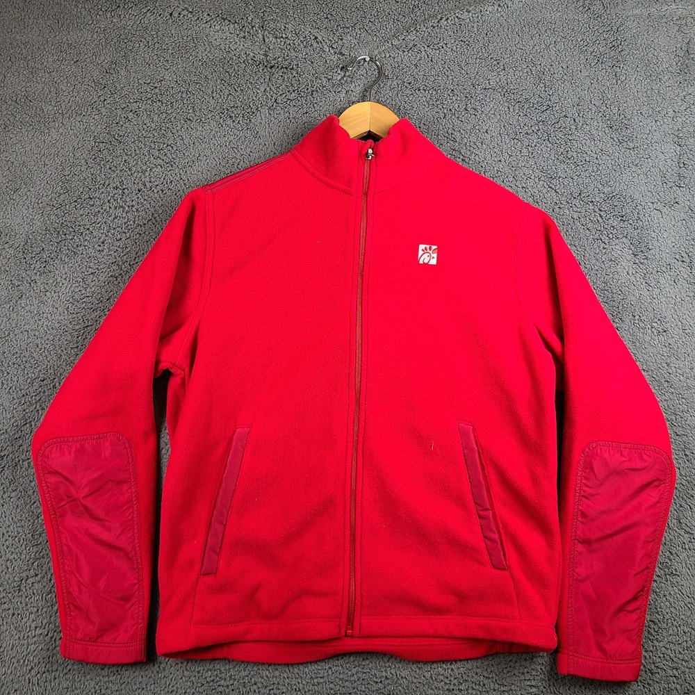 Chick-fil-A Team Style Oobe Mens Medium Red Full Zip Fleece Jacket Uniform